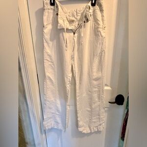 Athleta embroidered linen Pants TALL